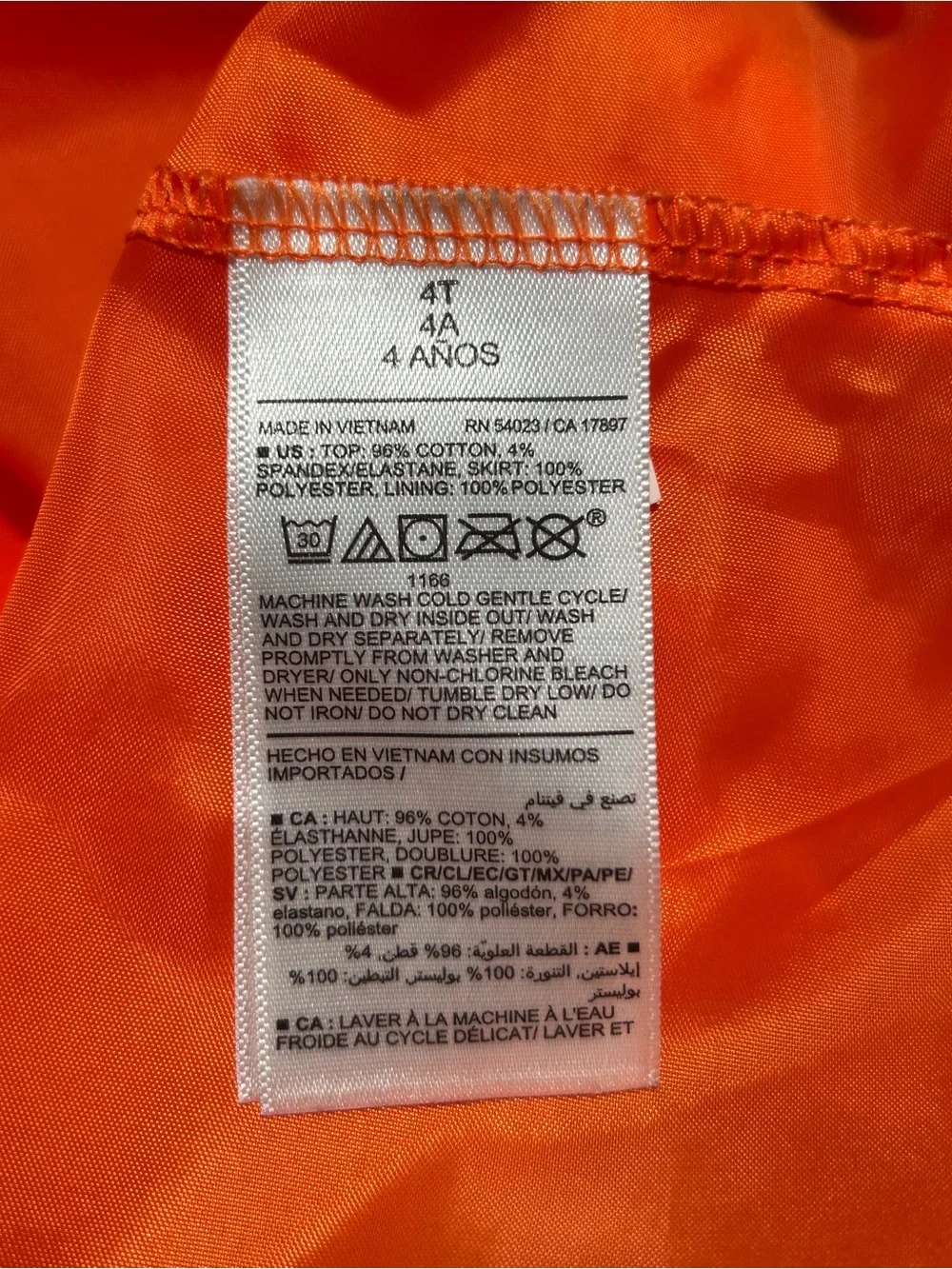 Old Navy Girls Orange Halloween Jack-O'-Lantern Tulle Dress